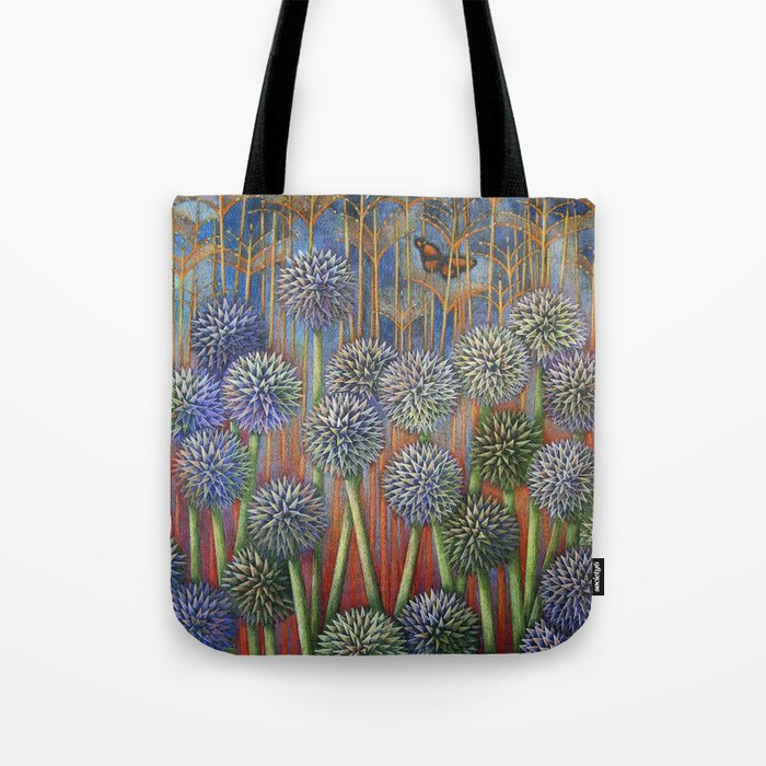 Echinops-Globe Thistle with Monarch Tote Bag