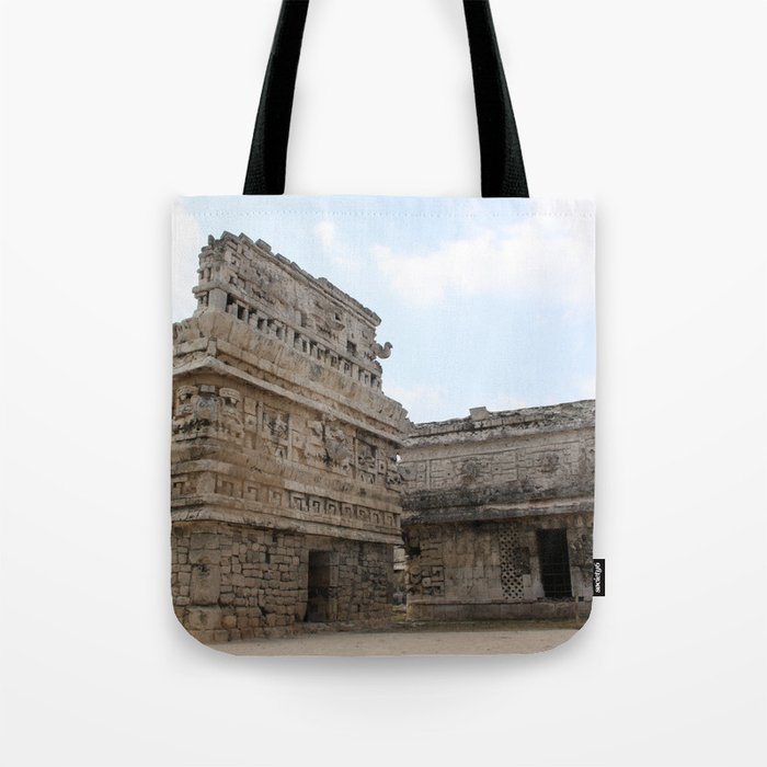 Mexico Photography - Ancient Buildings Under The Light Blue Sky Tote Bag