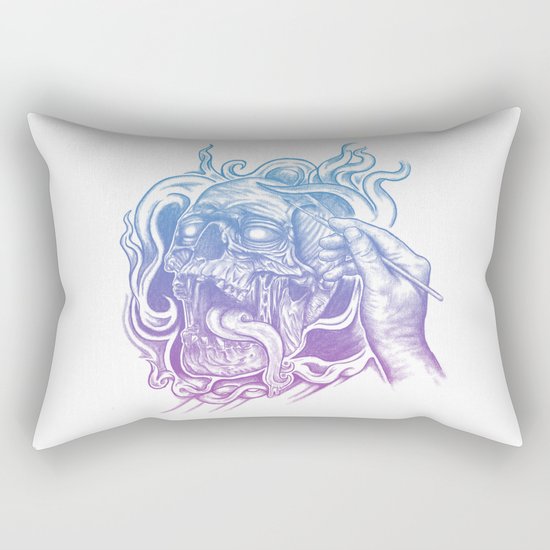 Painted Skull Rectangular Pillow