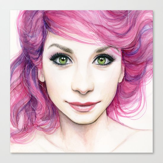 Pink Hair Girl Canvas Print