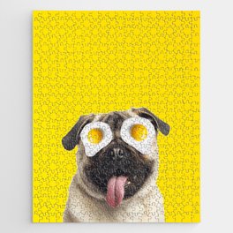 Sunny side up, Pug, Eggs, Collage Jigsaw Puzzle