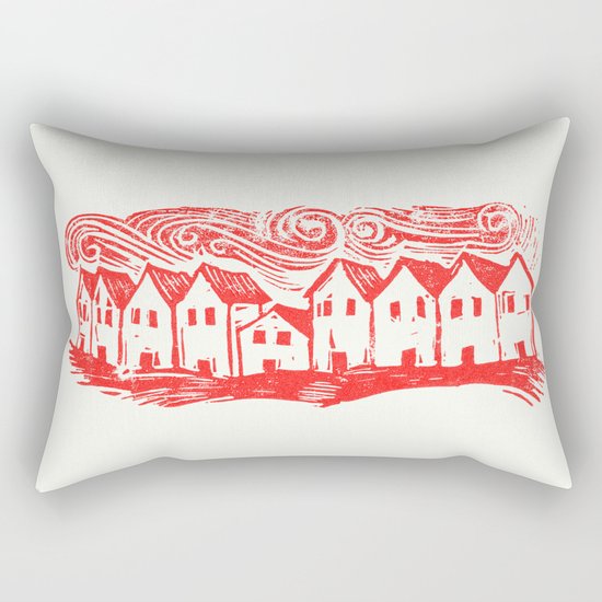 Sad Row (Red) Rectangular Pillow