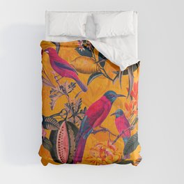 Vintage And Shabby Chic - Colorful Summer Botanical Jungle Garden Comforter