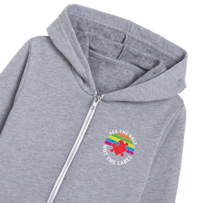 See the Able Not The Label Autism Kids Zip Hoodie