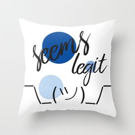 Seems Legit - Dots Shrug Emoji Throw Pillow