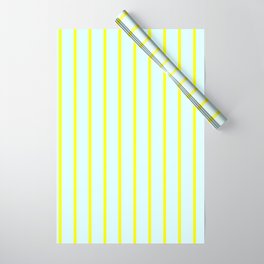 [ Thumbnail: Light Cyan and Yellow Colored Lined/Striped Pattern Wrapping Paper ]