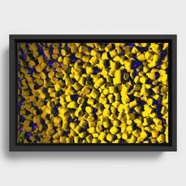 Yellow marshmallows on sea of Purple Framed Canvas