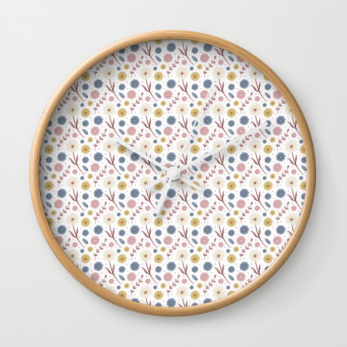 Little Flowers Pattern Wall Clock