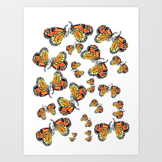 Monarch Butterflies Art Print