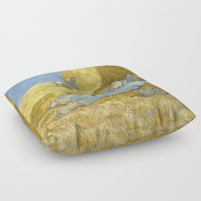 Vincent van Gogh - The siesta (after Millet) Floor Pillow