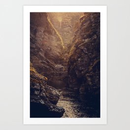 Golden Light Mountain Valley - Sunset - Wanderlust Travel Photography by Ingrid Beddoes Art Print