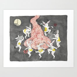 Dancing Bunnies Art Print