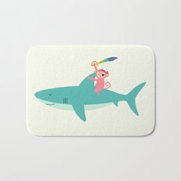 Adventure Begins Bath Mat | Animal, Graphic, Vector, Cute, Rainbow, Design, Illustration, Curated, Pirate, Shark 