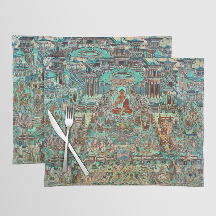 Mogao Cave Painting Buddhist Mural Dunhuang China Placemat