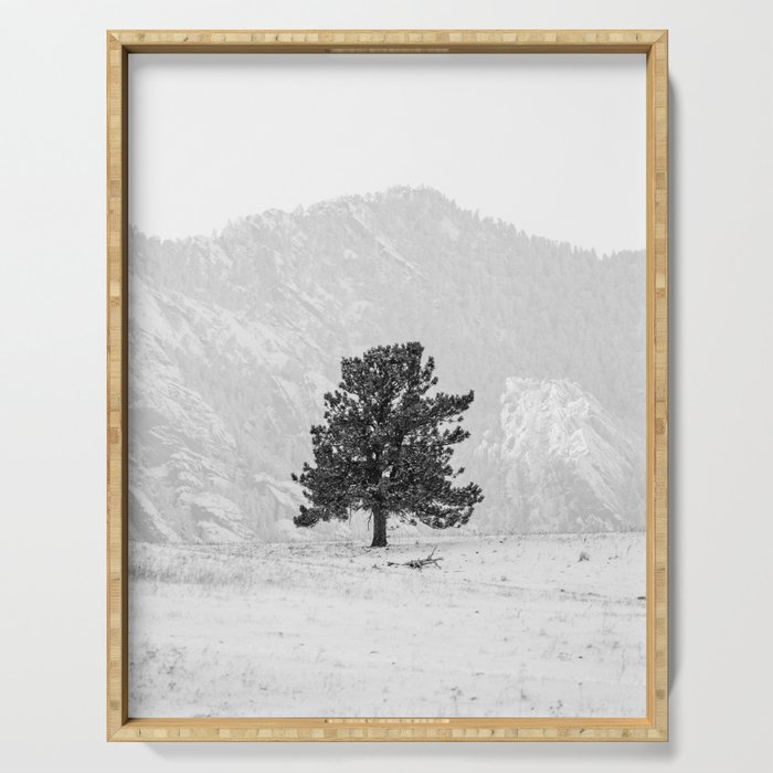 Lone Tree and the Mountains Serving Tray