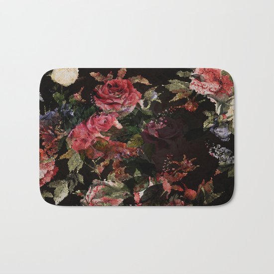 Dark Garden Pattern Bath Mat