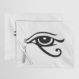 Egyptian Eye of Horus. BLACK. Placemat