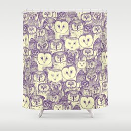 just owls purple cream Shower Curtain