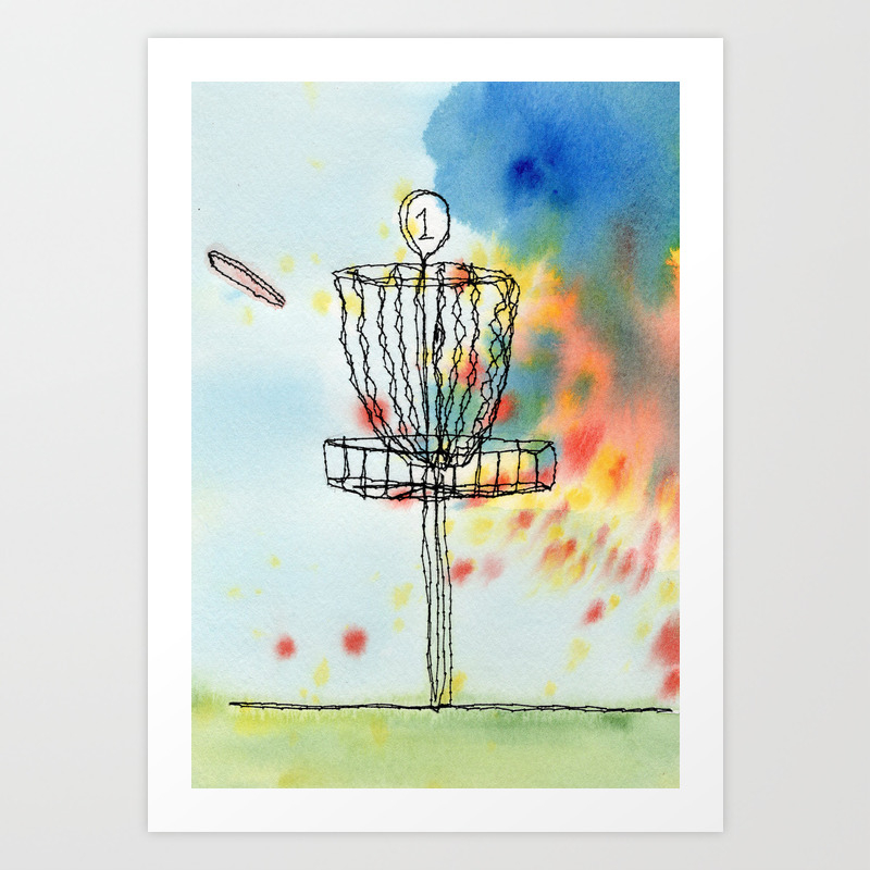 Disk Golf Basket Art Print By Nswyers Society6