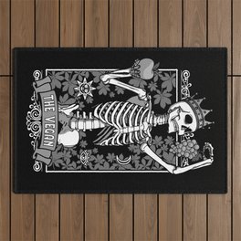 Vegan Tarot Card Gothic Vegetarian Skull Astrology Queen Outdoor Rug