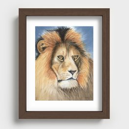Lion Portrait Recessed Framed Print