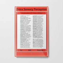 ESP Extra Sensory Perception Metal Print | Queer, Conspiracy, Aliens, Espionage, Ufo, Cia, Paranormal, Mystery, Nsa, Lgbtq 