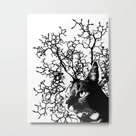 Magnolia Cat Metal Print
