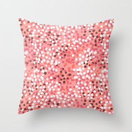 Polka Dots in Neon- Pink Throw Pillow
