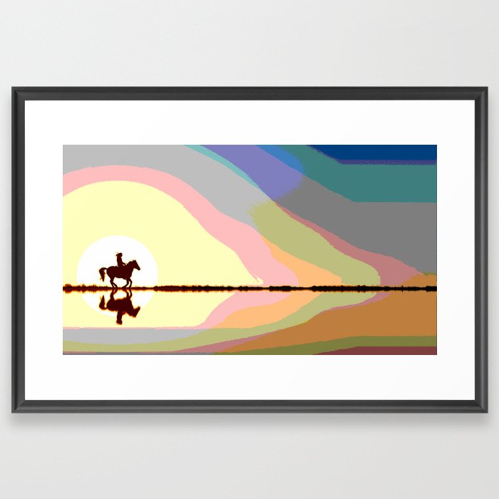 Riding into the Sunset Framed Art Print