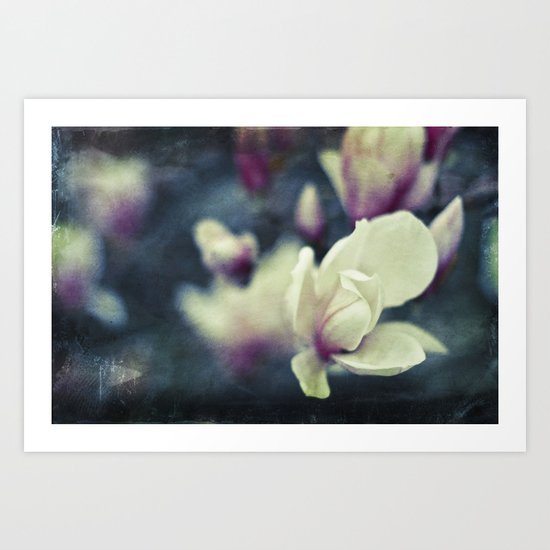 magnolia grunge Art Print