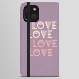 I Love Love - Lavender Purple & Pink pastel colors modern abstract illustration  iPhone Wallet Case