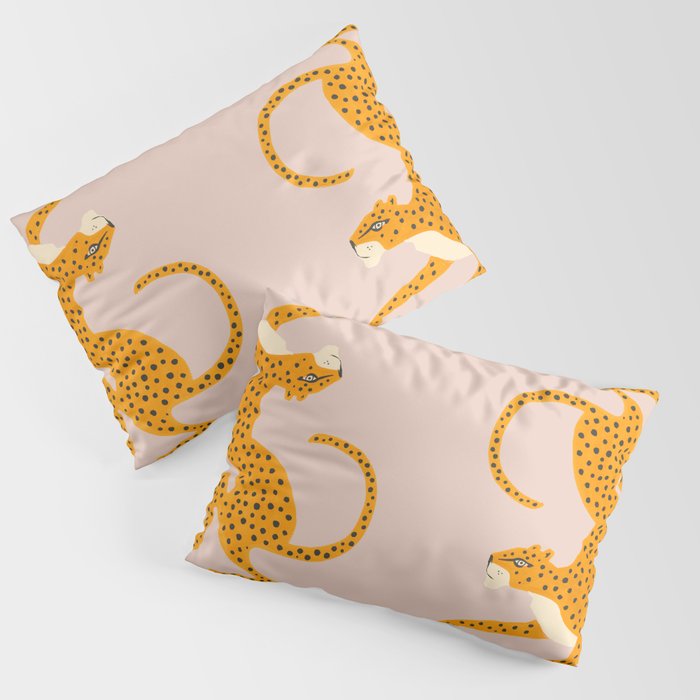 Leopard Race - pink Pillow Sham