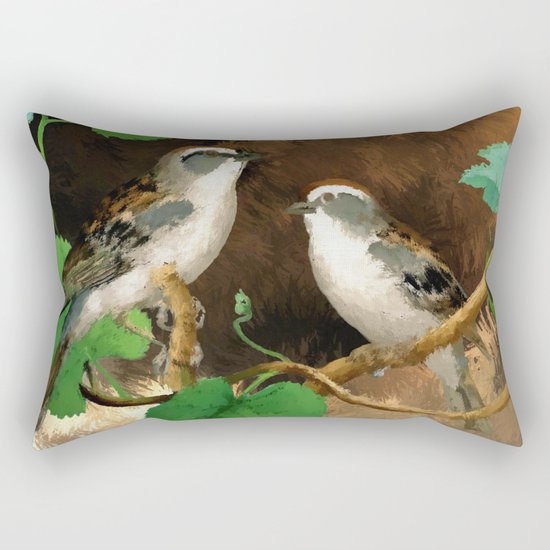 Painting of a Bird Rectangular Pillow