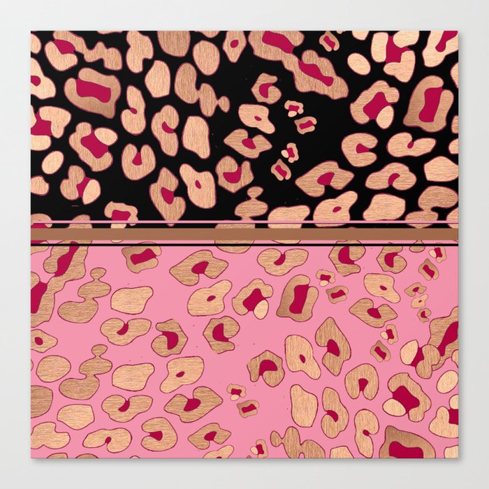 RoseGold: Black + Pink Canvas Print