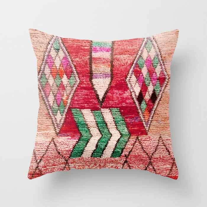 Moroccan Berber Carpet design Throw Pillow