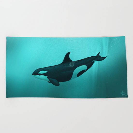 Lost in Paradise ~ Killer Whale ~ Orca ~ Original Version Beach Towel