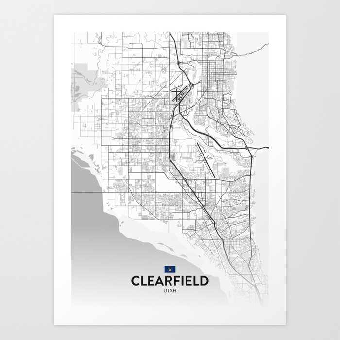 Clearfield, Utah, United States - Light City Map Art Print