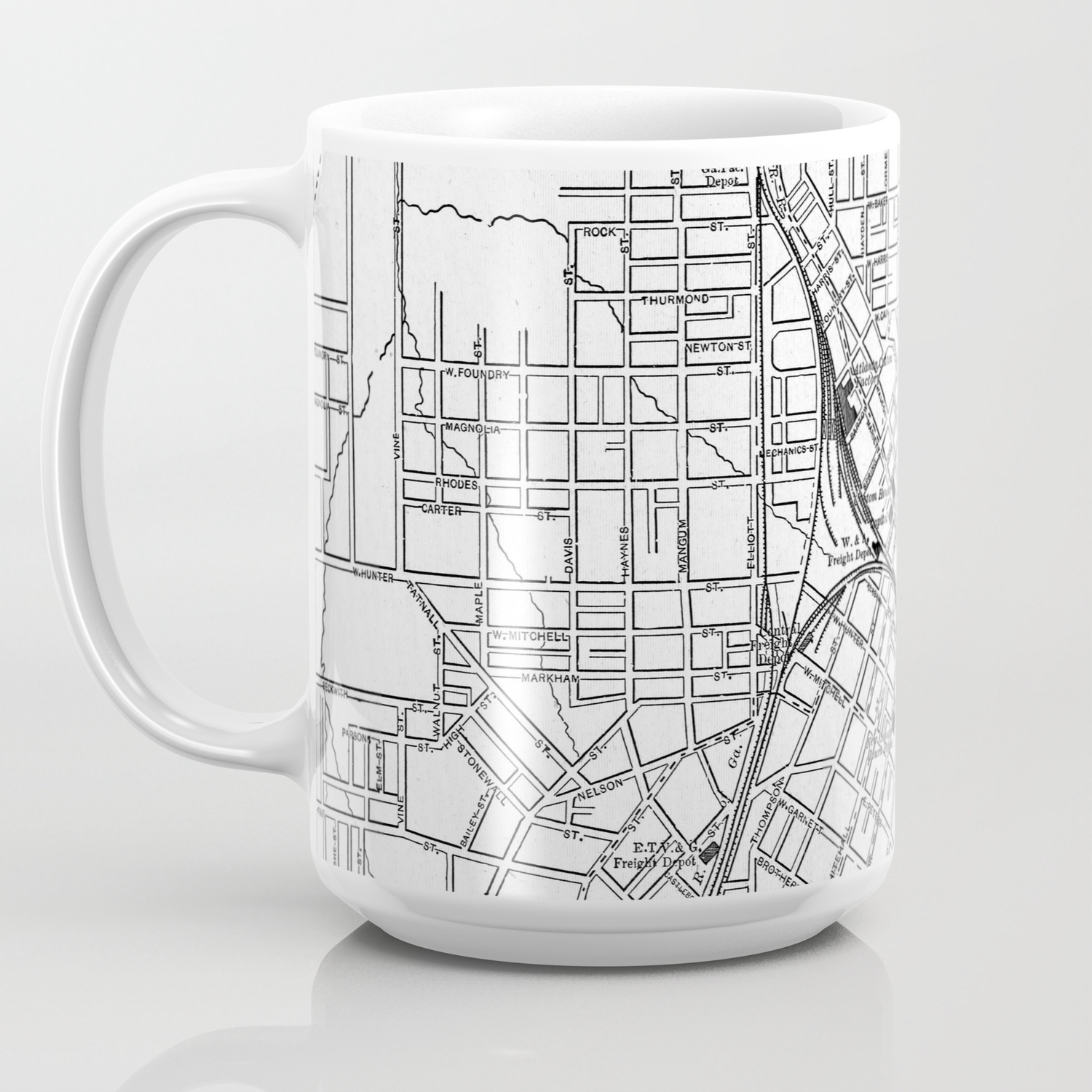 Vintage Map Of Atlanta Georgia 1901 Bw Coffee Mug By Bravuramedia Society6
