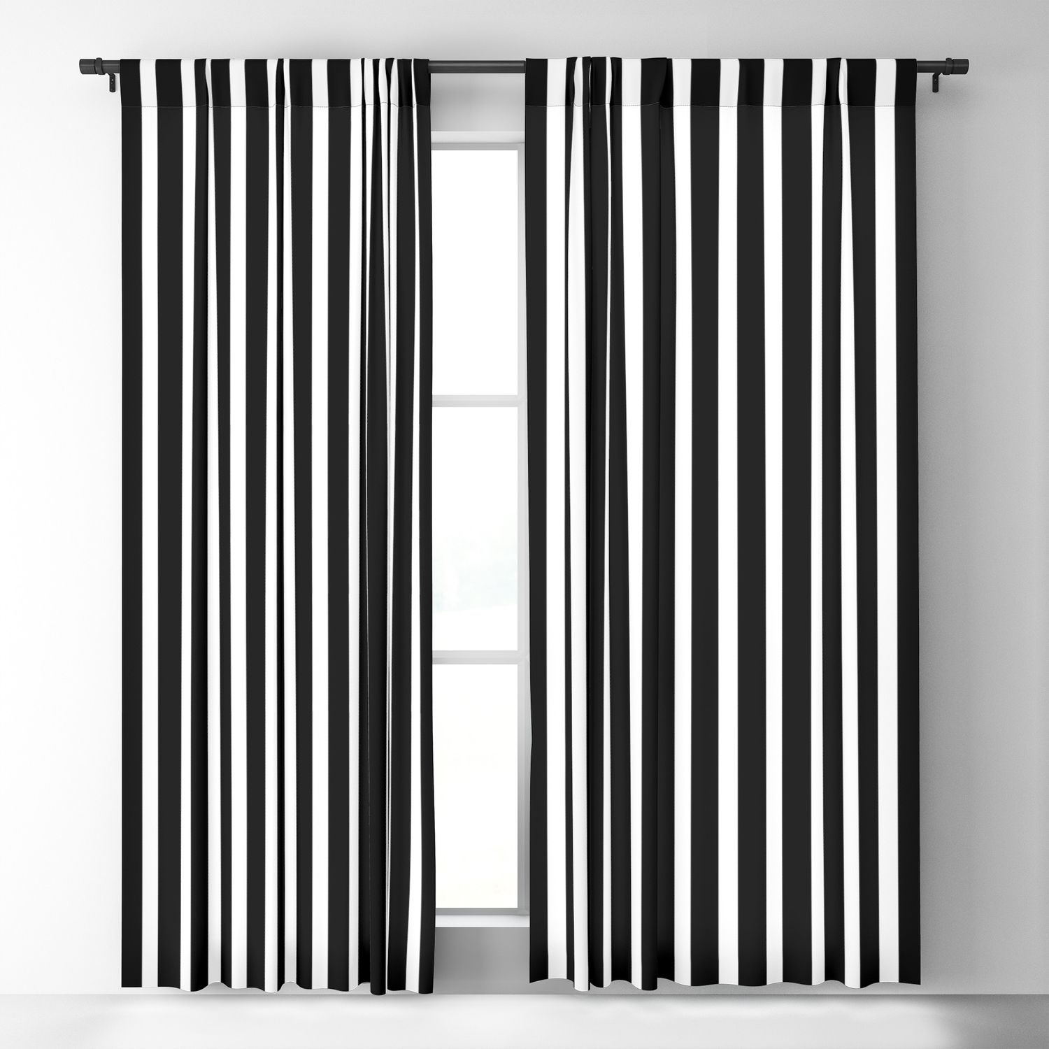 black and white curtains stripe