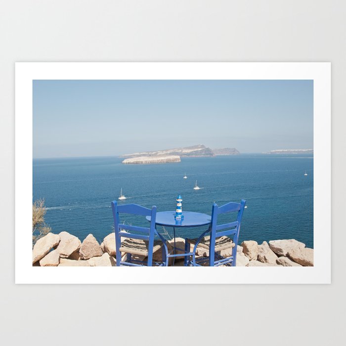 Santorini Ocean View #1 #wall #art #society6 Art Print
