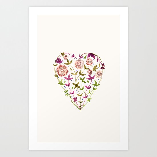 GARDEN HEART - PURPLE Art Print
