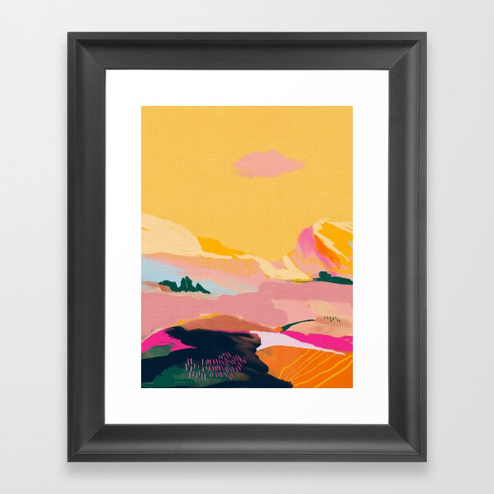 abstract pink dream cloud sky Framed Art Print