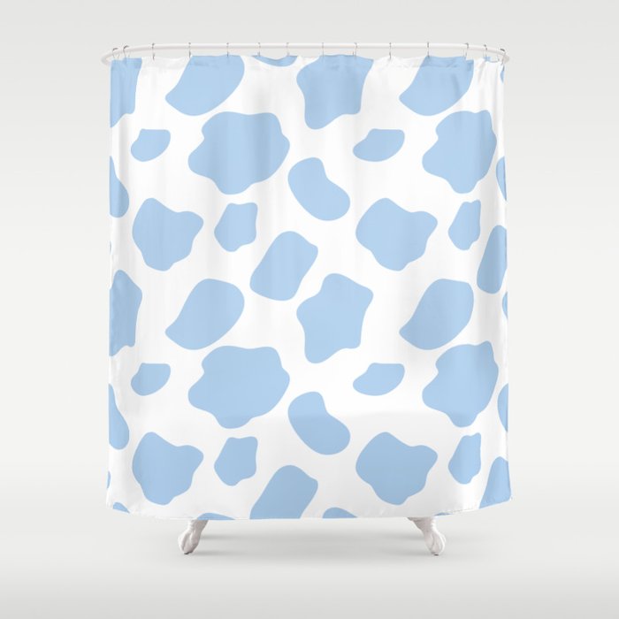 cow print - blue Shower Curtain