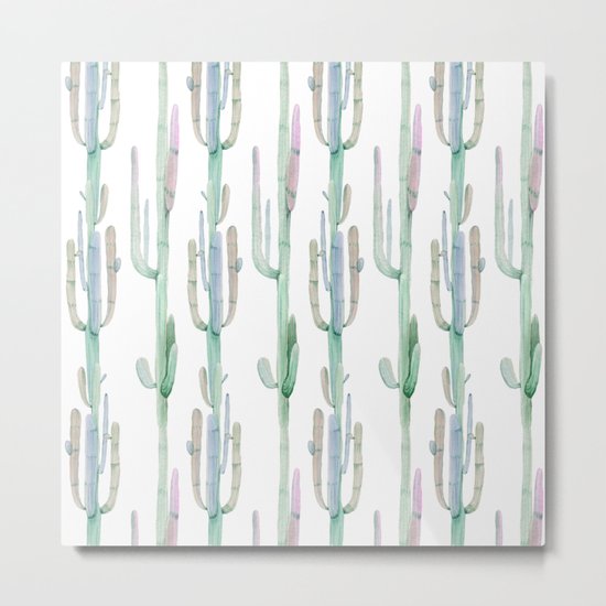 Arizona Wilderness Cactus Pattern Metal Print