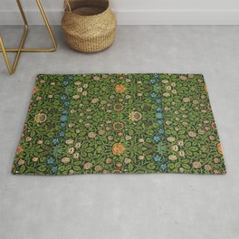 Violet and Columbine by William Morris Rug