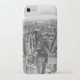 New York Manhattan buildings black and white photography iPhone Case