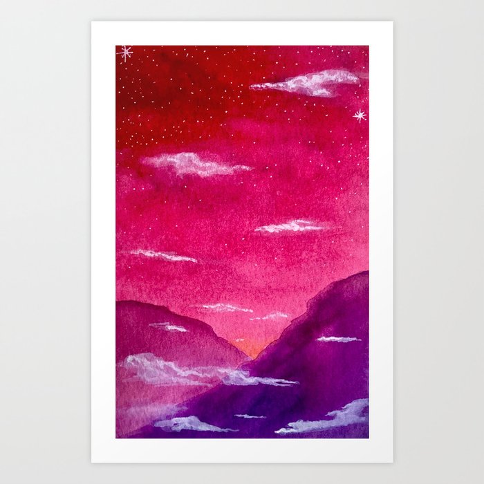 Pink Fantasy Art Print By Bycait