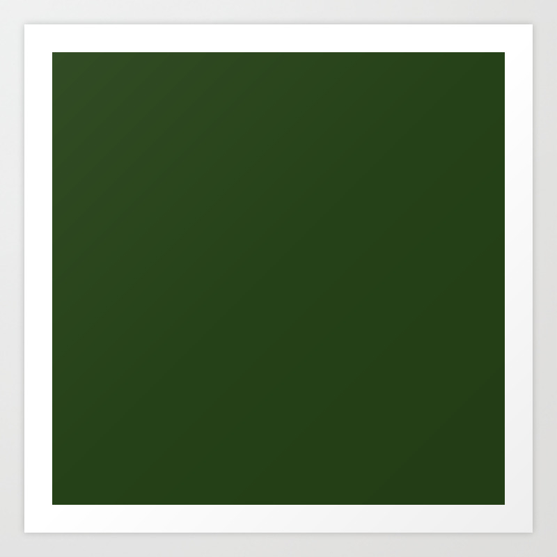 Dark Forest Green Color Art Print By Podartist Society6