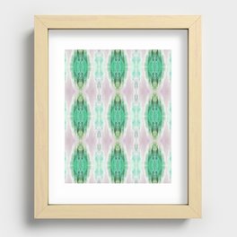 Pattern design in emerald green and pale muted pink Recessed Framed Print