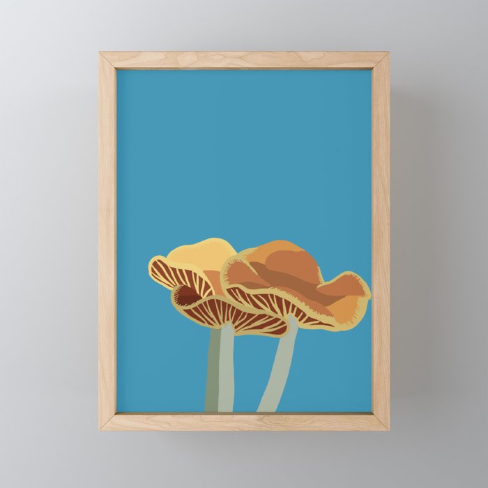CYANESCENS Wavy Cap Mushroom Framed Mini Art Print